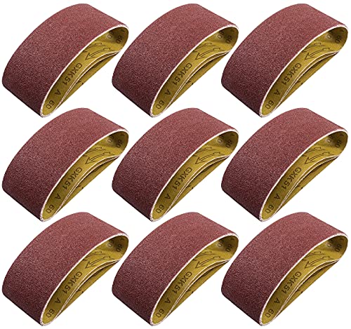 S SATC 3x18 Sanding Belts 20PCS Belt Sander Paper Aluminum Oxide (3 Each of 60/80/120/150/240/400 Grits & 2 of 40 Grits) Ideal for Wood Metal Paint S SATC