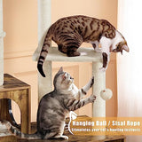 Yaheetech Cat Tree with Litter Box Enclosure, 2-in-1 Cat Tower with Condo & Scratching Post, 53in Tall Cat Tree for Indoor Large Cats, Cat Activity Center, Rustic Brown/Beige Yaheetech