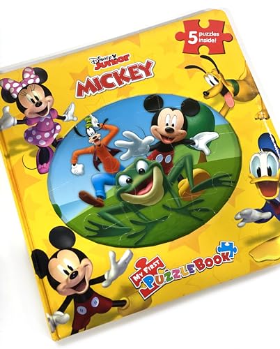 Disney Mickey My First Puzzle Book - Jigsaw Puzzles for kids, 10-page board book, 5 puzzles to enjoy