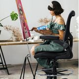 Drafting Chair, Ergonomic Tall Office Chair for Standing Desk, Counter Height Desk Chair with Adjustable Padded Armrests and Footrest Ring Standing Desk Chair Adjustable Height with Lumbar Support TOPBSHODC