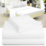 DESTINY CRESCENT BEDDING Full XL 100% Cotton Jersey Knit Sheet Set - Extra-Soft, Breathable & Hypoallergenic - 15" Deep Pockets, 54" x 80" - Ideal for Extra Long Full Beds - 4PC Set (Full XL, White) DESTINY CRESCENT BEDDING