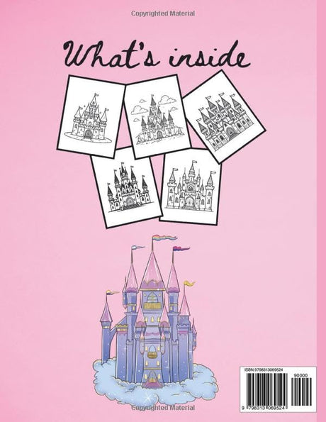 Princess Castles: Color and Dream Book For Kids: Coloring Pages With Princess Castles For Children Aged 4-12 Majosta