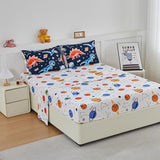 NTBED Dinosaur Kids Comforter Set Twin Size 5 Pieces Bed in A Bag for Boys Girls,Glow in The Dark Space Planet Bedding Set with Sheet NTBED