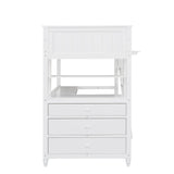 Twin Size Loft Bed with Desk and Storage by Harper & Bright Designs - Solid Wood Frame in White Harper & Bright Designs