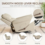 zzlay Rocker Recliner Chair, Nursery Glider Recliner with High Back&Deep Seat, Manual Push Back Rocking Fabric Armchair with Overstuffed Backrest and Armrests for Living Room, Medium, Warm Oat zzlay