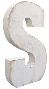 ABELOTS Distressed White Wash Wood Letter Decorative Signage, 10.0 x 5.91 inches, Love, Style S ABELOTS