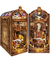 Quanquer DIY Book Nook Kit：DIY Dollhouse Booknook with LED Light - 3D Wooden Puzzle Miniature House Kits - Creative DIY Crafts for Adults - Bookshelf Insert Decor - Gifts Friends Festival(Museum)