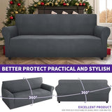 ZNSAYOTX Super Stretch Couch Cover (72"-92") Universal Sofa Covers with Elastic Bottom, Dog Cat Pets Friendly Washable Furniture Protector Fitted Sofa Slipcovers Stay in Place (Dark Grey, Sofa) ZNSAYOTX