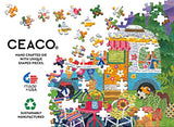 Ceaco - Happy Camper - Mountain Camper - Oversized 300 Piece Jigsaw Puzzle, 19 x 19 Ceaco