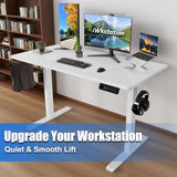 Whole Piece Standing Desk with Wheels Adjustable Height- Mobile Stand up Desk with Lockable Casters, Portable Sit Stand Desks Electric for Home & Office Workstation iWkstation