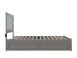 AFI NoHo Queen Platform Bed with Footboard & Twin XL Trundle in Grey AFI