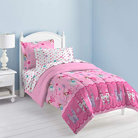 Dream Factory Magical Princess Ultra Soft Microfiber Girls Comforter Set, Pink, Twin dream FACTORY