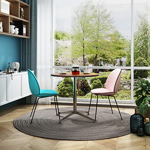 SENGLIDA Round Office Table Conference Table Small Dining Table Coffee Meeting Table for Office Boardroom Kitchen Living Room Waterproof Desktop Easy Assembly 31.5 inch SENGLIDA