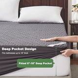 Waterproof Mattress Protector, Full Size Mattress Pad Fitted 6-15" Deep Pocket, 3D Air Fabric Double Bed Mattress Cover Noiseless Washable for College Dorm(Carbon Gray) BEDLORE
