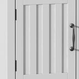 ChooChoo Farmhouse TV Stand, Wood Fluted Door Entertainment Center with Storage Cabinets and Open Shelves, Rustic Media Console up to 55 inches for Living Room, Bedroom, White ChooChoo