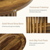 Tribesigns 47-Inch Round Conference Table for 4, Wooden Small Meeting Room Table with Storage Shelf and Solid Wood Base for Office, Conference Room, Brown Tribesigns