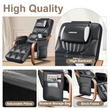 LEERCON Massage Chair Full Body, L-Track 4D Zero Gravity Shiatsu Heating Massage Recliner Chair,PU Leather,Adjustable Footrest for Study, Office, Living Room, Assembly Required LEERCON