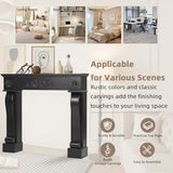 EPICOZY Modern Fireplace Mantel Surround, Decorative Wooden Freestanding Mantel for Electric Fireplace, Waterproof & Anti-Tipping, Premium MDF Mantel with Leg for Living Room, Black EPICOZY