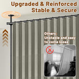 AJAZZ Privacy Curtains for Room Divider with Blackout & Soundproof (Grey, W100 x L84 in, 1 Panel)+ No Drill Curtain Rods(H) 43-120×(W) 35-100 in, Wall Divider for Bedroom/Studio/Office Curtain AJAZZ