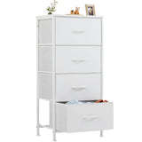 Sweetcrispy Nightstand Small Bedroom Dresser with 4 Fabric Drawers, Bed Side Furniture End Table, Wooden Top Cabinet Night Stand Dresser for Closet, Entryway, Dorm Sweetcrispy