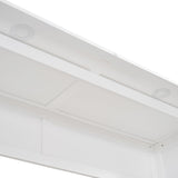 SOFTSEA Full-Size Murphy Bed Wardrobe with Shelves & LED Lights, Space-Saving Wood Frame in White SOFTSEA