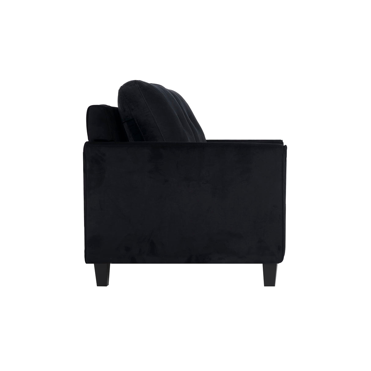 Naomi Home Black Button Tufted Sofa & Loveseat Set, Black Modern Microfiber Furniture for Small Spaces, Durable and Sturdy, Tool-Free Assembly, Affordable Living Room Sofa Cama, Stylish and Compact Naomi Home