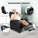 SMUG Recliner Chair for Living Room, Leather Home Theater Seating with Lumbar Support with Adjustable Backrest and Footrest, Modern Living Room Furniture with Padded Seat Backrest, Black SMUG