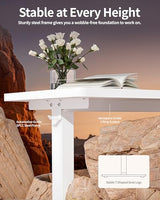 BIZUM Standing Desk Electric Adjustable Computer Desk-Stand up Desk Office Gaming Home Office Memory Desks 48x24 inches White BIZUM