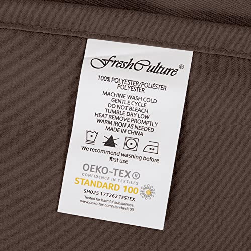 FreshCulture Twin Flat Sheet - Hotel Quality Twin Flat Sheet Only - Brushed Microfiber Top Sheet - Ultra Soft & Breathable - Wrinkle-Free - Easy Care - Single Flat Sheet (Twin, Brown) FreshCulture