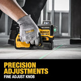 DEWALT 12V/20V MAX XR Line Laser, High Precision 3 X 360, Green, Battery and Charger Included (DCLE34033D1) DEWALT