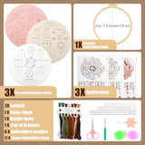 Hi-YomiLaugh 3 Pack Beginner Embroidery Kit & Cross Stitch Kits for Adults, Needles & Tools, Easy Needlepoint Set with Step-by-Step Instructions & Video Tutorial (Floral Garden)