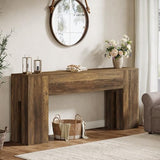Tribesigns 71-Inch Long Console Table for Entryway, Farmhouse Sofa Console Behind Couch, Entry Table for Hallway, Foyer, Living Room, Brown Tribesigns