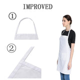LOYHUANG Total 6PCS White Apron for Women Adult Unisex Plain Color Bib aprons with 2 Front Pockets Washable Chef Aprons for Cooking Baking Kitchen Restaurant Crafting LOYHUANG