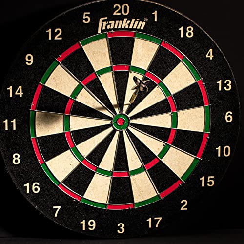 Franklin Sports Bristle Dart Board - Professional Steel Wire Dartboard - Regulation Sized 18" Inch Steel Tip Darts Board - Self Healing Sisal Dartboard for Adults Franklin Sports
