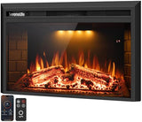 SereneLife Electric Fireplace Heater with LED Flame, Smart Wi-Fi, Remote, Thermostat, 13 Color Modes, Recessed or Wall Mounted Fire Place, Quiet Operation, Overheat Protection, Black Frame SereneLife
