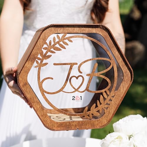 Wedding Card Box Personalized - Rustic Wedding Decorations for Reception Inside - Wood Card Box For Wedding Gift Card Box Holder - Wooden Card Box - WoodArtSupply