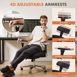 Sweetcrispy Big and Tall Office Desk Chair with Lumbar Support, 500lbs Heavy Duty Mesh Ergonomic Computer Chair with 4D Armrest and Wide Comfy Seat, Wheels for Adult Sweetcrispy