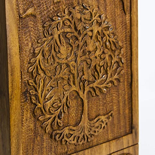 INTAJ Cremation Urns for Human Ashes Companion Male Female Wooden Tree of Life Urns Box and Casket for Ashes Men Women Child Pets Cat Dog Urn Burial INTAJ