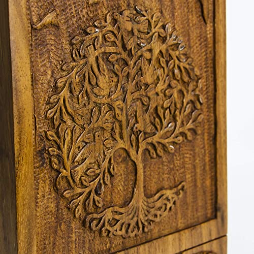 INTAJ Cremation Urns for Human Ashes Companion Male Female Wooden Tree of Life Urns Box and Casket for Ashes Men Women Child Pets Cat Dog Urn Burial - WoodArtSupply