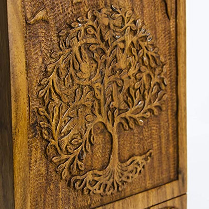 INTAJ Cremation Urns for Human Ashes Companion Male Female Wooden Tree of Life Urns Box and Casket for Ashes Men Women Child Pets Cat Dog Urn Burial - WoodArtSupply