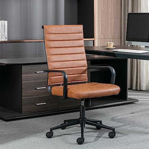 Okeysen Office Desk Chair Conference Room Chairs, Modern Ergonomic Executive Swivel Chair, Adjustable Height PU Leather Home Desk Chairs with Armrests, Comfy Computer Task Chairs with Wheels Okeysen