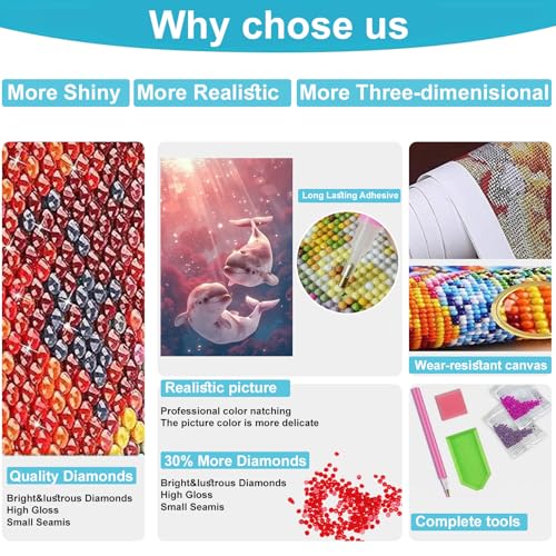 MTPGNW White Beluga Whales Diamond Painting Kits for Adult, 5D DIY Funny Animal Diamond Art Painting Decoration Home Wall Decor Painting Kits Gifts for Women 8x12 INCH MTPGNW