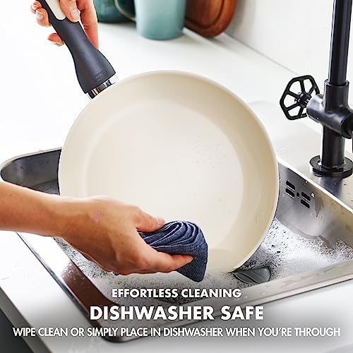 GreenPan Rio 16 Piece Cookware Pots and Pans Set, Hard Anodized Healthy Ceramic Nonstick PFAS-Free, Bakelite Handles, Frypans, Saucepan, Saute Pan, Stock Pot, Kitchen Tools, Dishwasher Safe, Black GreenPan