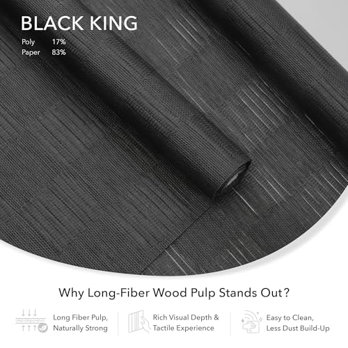 GoDear Design Adjustable Sliding Panel Track Blinds, Fits Windows, Patio Doors, Sliding Glass Doors, Closet Doors, Adjustable Track Width 45.8"- 86", Trimmable Panel Height Up to 96", Black King GoDear Design