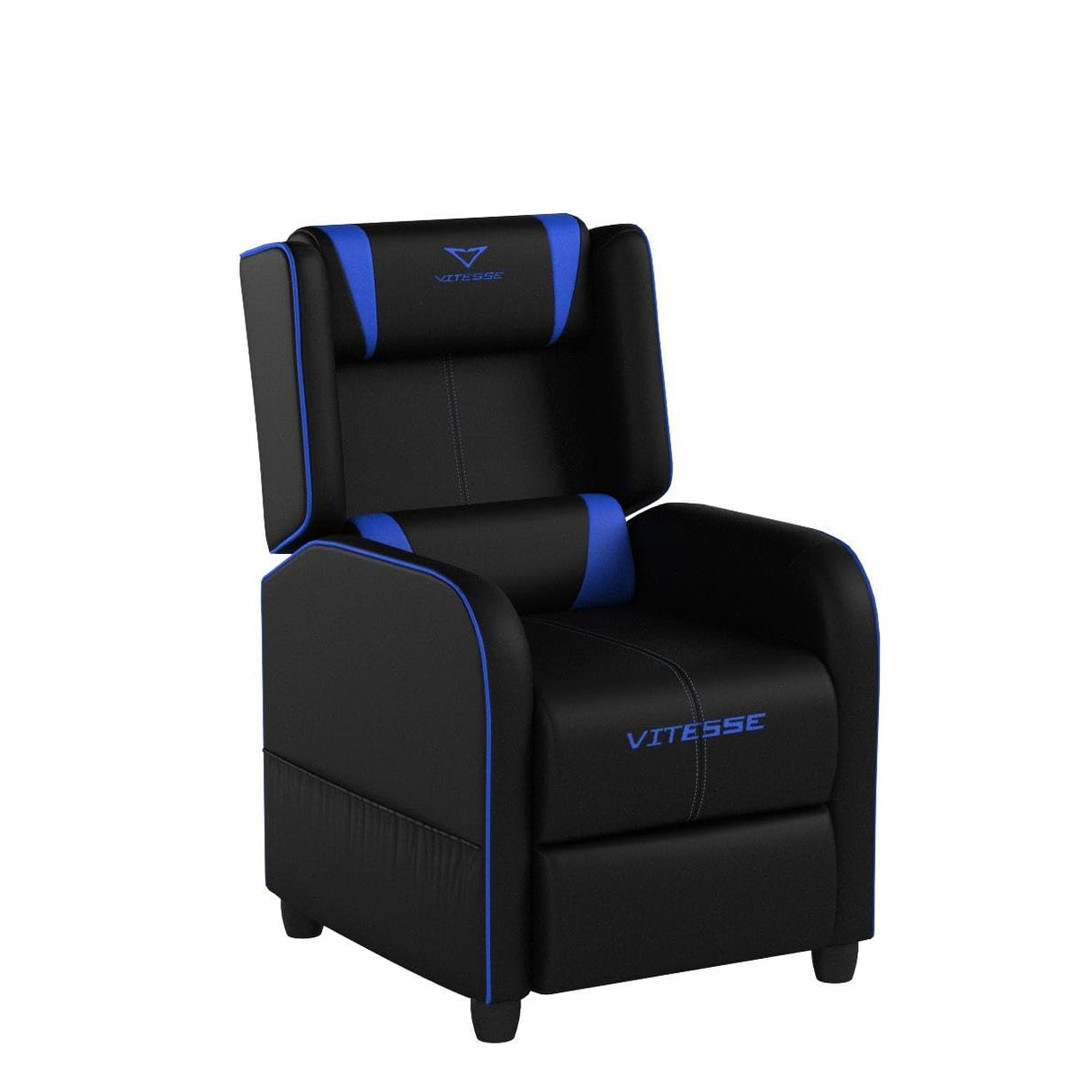 VITESSE VIT Gaming Recliner Chair Racing Style Single PU Leather Sofa Modern Living Room Recliners Ergonomic Comfortable Home Theater Seating, Blue. VITESSE