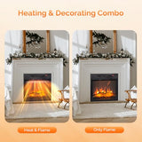 ROVSUN 18" Electric Fireplace Inserts with Remote Control, 1400W Recessed Stove Heater with 8H Timer, 6 Flame Colors, 5 Brightness for Indoor Use, ETL ROVSUN