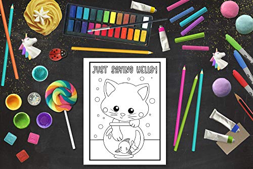 Dogs & Cats Coloring Book for Kids: 35 Cute Illustrations for Children Ages 3-10