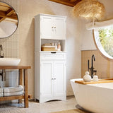 Gizoon 66” Elegant Versatile White Storage Cabinet for Kitchen and Bathroom Gizoon