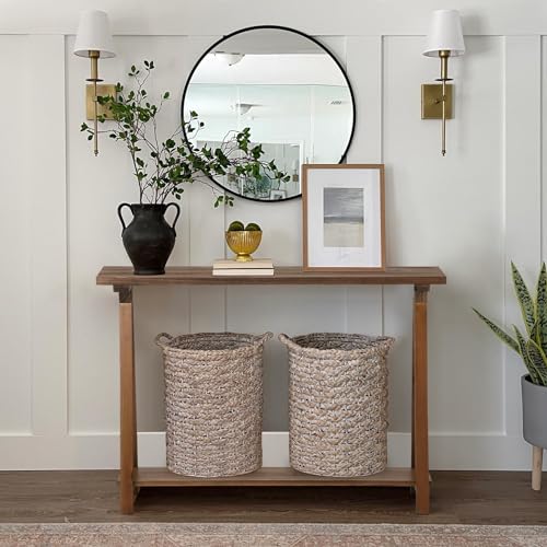 HOKYHOKY Solid Wood Console Tables - 43.3" Pinewood Farmhouse Rustic Hallway Table, Foyer Tables Living Room, Solid Firwood Sofa Table for Entryway, - WoodArtSupply