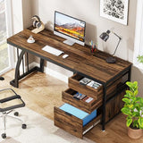Tribesigns Computer Desk with 3 Drawers, 59-Inch PC Desk with Reversible Drawers, Industrial Study Writing Table Workstation with File Storage for Home Office,Rustic Brown Tribesigns